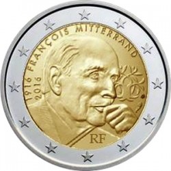 2 euro France 2016 Francois Mitterrand