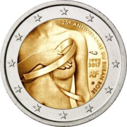 2 euro France 2017 ruban rose
