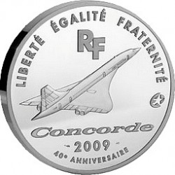 Франция 2009, 40 лет Конкорду, 50 евро (серебро), аверс