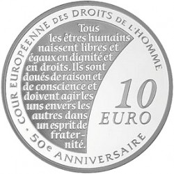 Франция, 2009, 10 евро, Европейский суд по правам человека, аверс