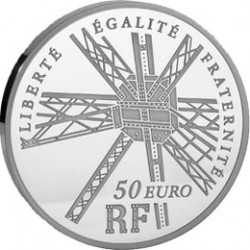 Франция, 220 лет Эйфелевой башне, 50 евро, реверс