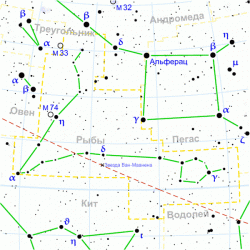 Созвездие Рыб на современных астрономических картах