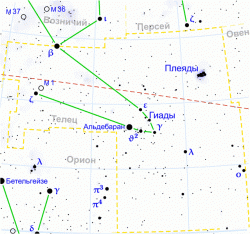 Созвездие Тельца на современных астрономических картах