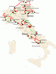 Карта Джиро д’Италия 2009 года