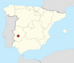 Мерида на карте Испании