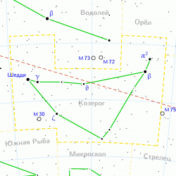 Созвездие Козерога на современных астрономических картах