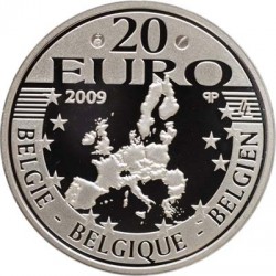 Бельгия, 20 евро, отец Дамиан, реверс