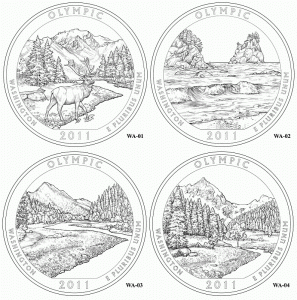 Проекты дизайна монеты, посвященной Национальному парку Олимпик