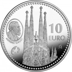 Испания, 2010, 10 евро, Гауди, реверс