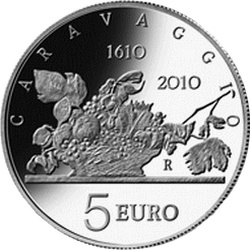 Сан-Марино, 2010, 5 евро, Микеланджело да Караваджо, реверс
