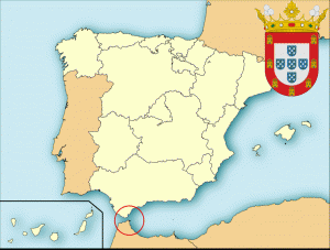 Сеута на карте Испании и герб города