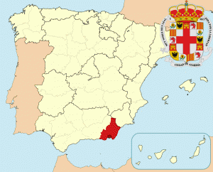 Альмерия на карте Испании и герб города