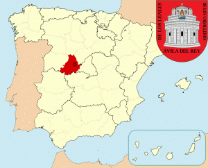 Авила на карте Испании и герб города