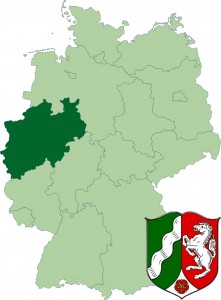 Земля Северный Рейн — Вестфалия на карте Германии
