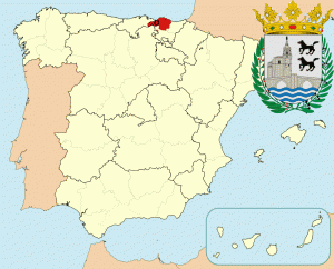 Бильбао на карте Испании и герб города