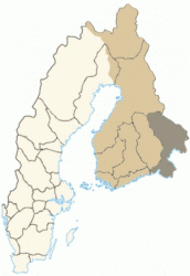 Провинция Карелия на карте Финляндии в составе Шведского королевства после 1617 года