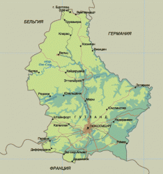 Мерш на карте Люксембурга