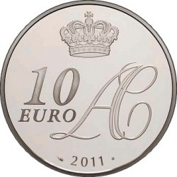 10 euro, Monaco, 2011. Albert and Charlene