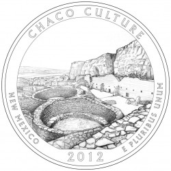 Монета «Национальный исторический парк Чако» в Нью-Мексико (Chaco Culture National Historical Park)
