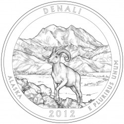 Монета «Национальный парк Денали» на Аляске (Denali National Park and Preserve)