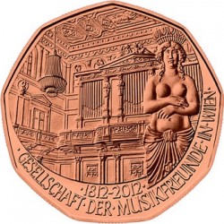 Медная монета в честь 200-летия общества любителей музыки в Вене