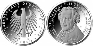10 евро "300 лет со дня рождения короля Пруссии Фридриха Великого"