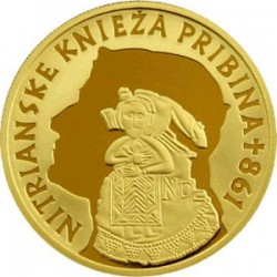 Словакия, 100 евро (1150 лет со смерти князя Прибины)