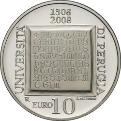 Италия, 10 евро (700 лет Университету Перуджи)