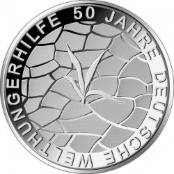 Германия, 10 евро (50 лет Немецкой организации помощи голодающим мира)