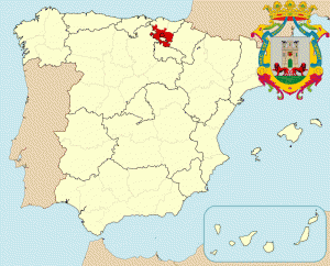 Витория на карте Испании и герб города