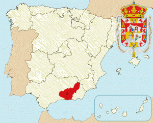 Гранада на карте Испании и герб города