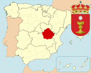 Куэнка на карте Испании и герб города
