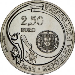 Portugal 2012. 2.5 euro. 75 years of the school ship Sagres