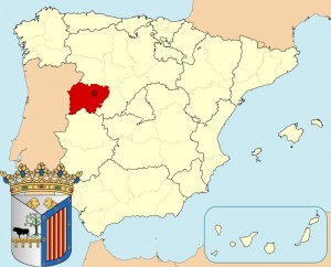 Саламанка на карте Испании и герб города