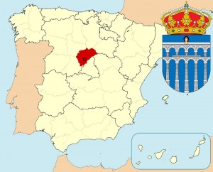 Сеговия на карте Испании и герб города