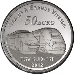 France 2012. 50 euro (silber). Gare de Lyon Saint-Exupéry