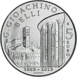 Italy 2013. 5 euro. Giuseppe Gioacchino Belli