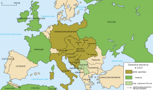 Map Europe alliances 1914