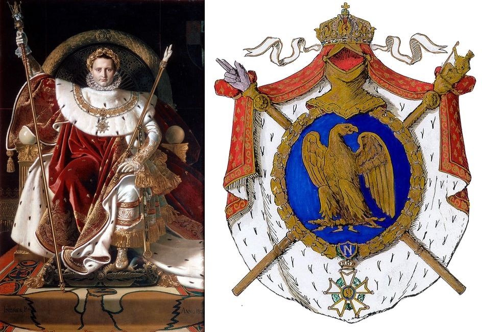 Франция времен империи. Герб Наполеона Бонапарта. Штандарт Наполеона Бонапарта. Символ Наполеона Бонапарта. Французская Империя Наполеона.