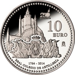 Spain 2014. 10 Euro. Aniversario del Real Colegio de Artillería