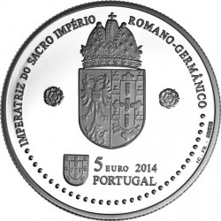 Portugal 2014. 5 euro. Leonor de Portugal. Ag 925