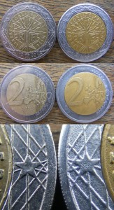 Fake 2 euro coin