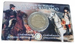2 euro. Belgium 2015. Waterloo. Coincard