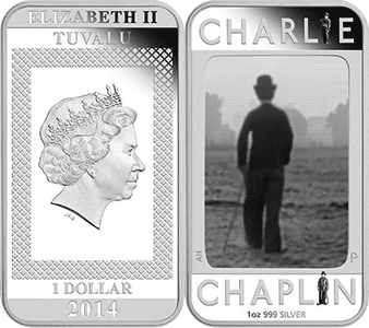 Tuvalu 2014. 1 dollar. Charles Chaplin