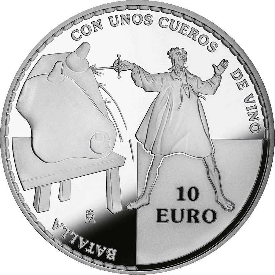 400 лет словами. Испания 10 евро 2019 Дон Кихот. Коллекционные 10 евро 2005 года футбол. Дон евро м.