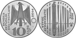 Германия, 10 евро, «300-летие шкалы Фаренгейта»