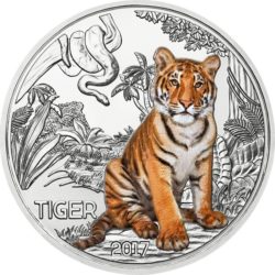 Austria 2017. 3 euro. tiger