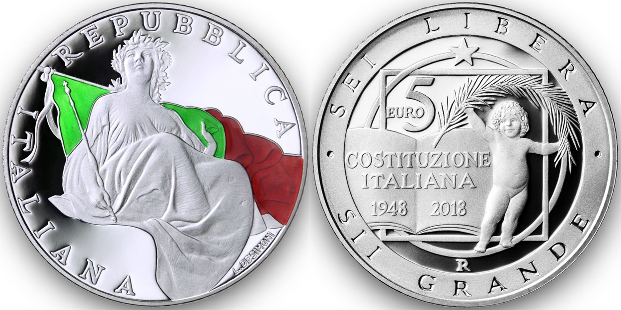 Italy 2018 5 euro costituzione