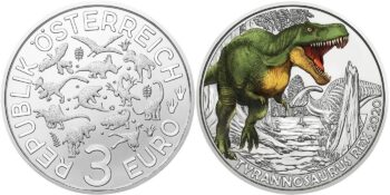 Austria 2020 3 euro Tyranosaurus