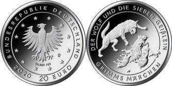 20 евро Германии 2020 «Волк и семеро козлят»